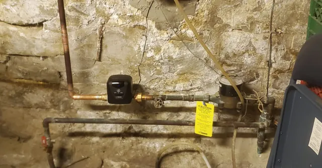 Gas piping and appliance connections in a mechanical area